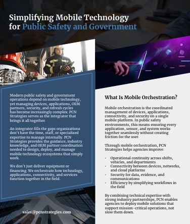 Simplifying Mobile Technology for Public Safety and Government - PCN Brochure